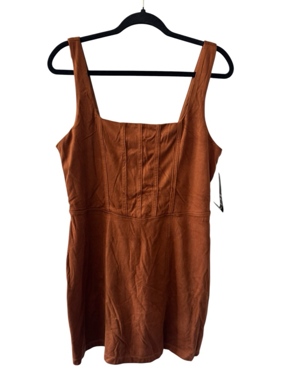 Trixxi Rust Orange Square Neck Mini Dress